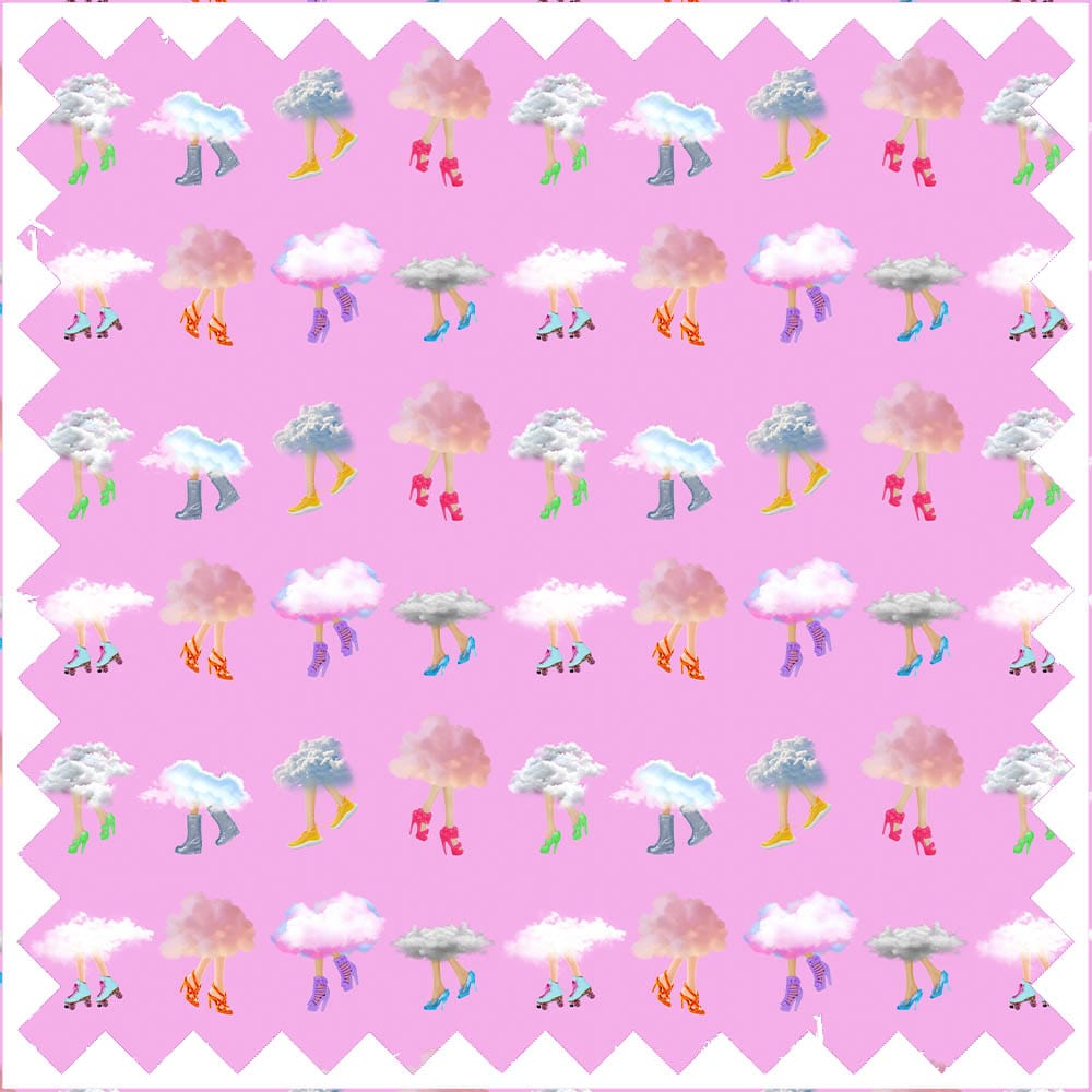 Muck N Brass Fabric Linen Look / Metre Head In The Clouds Dress Fabric