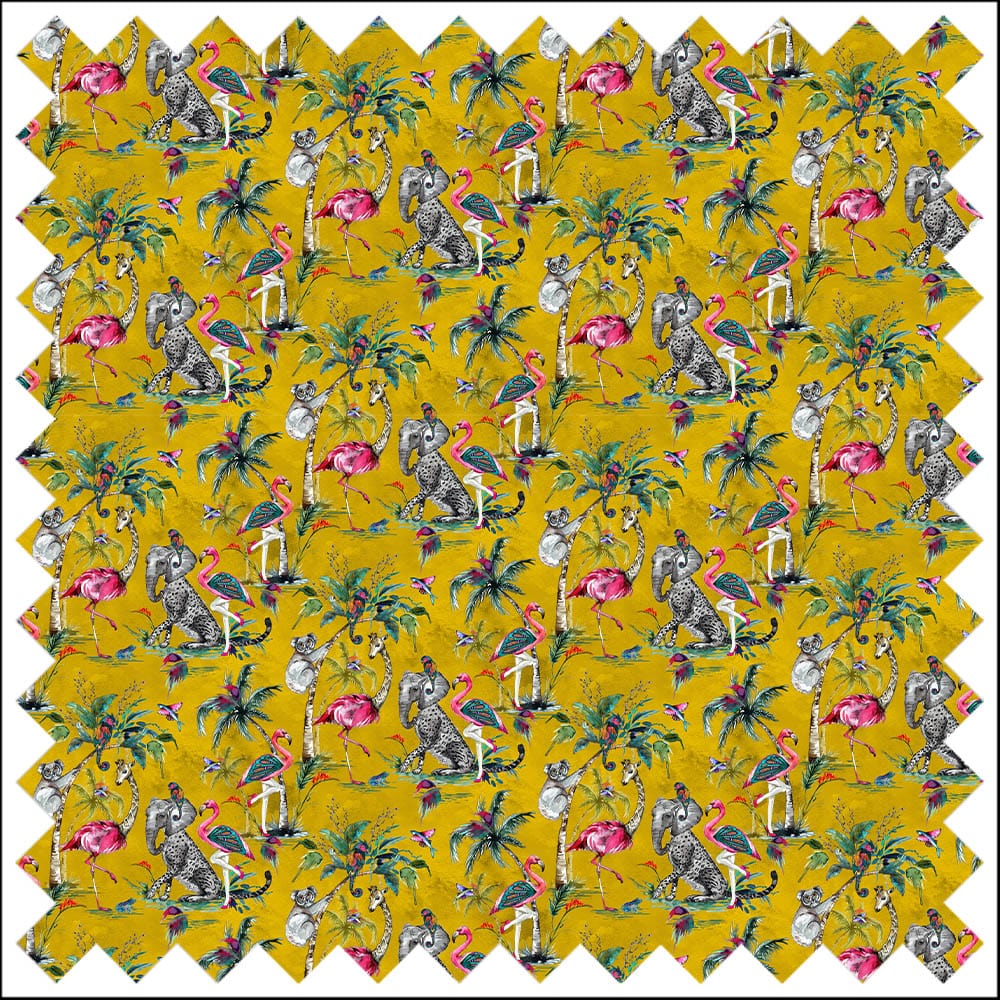 Muck N Brass Fabric Linen Look / Metre Mustard ChiMiracle Dress Fabric