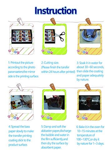 Rolurious 【Pack of 20】A4 Size Laser Water Slide Decal Paper Sheets Transparent Clear DIY for Laser Printer