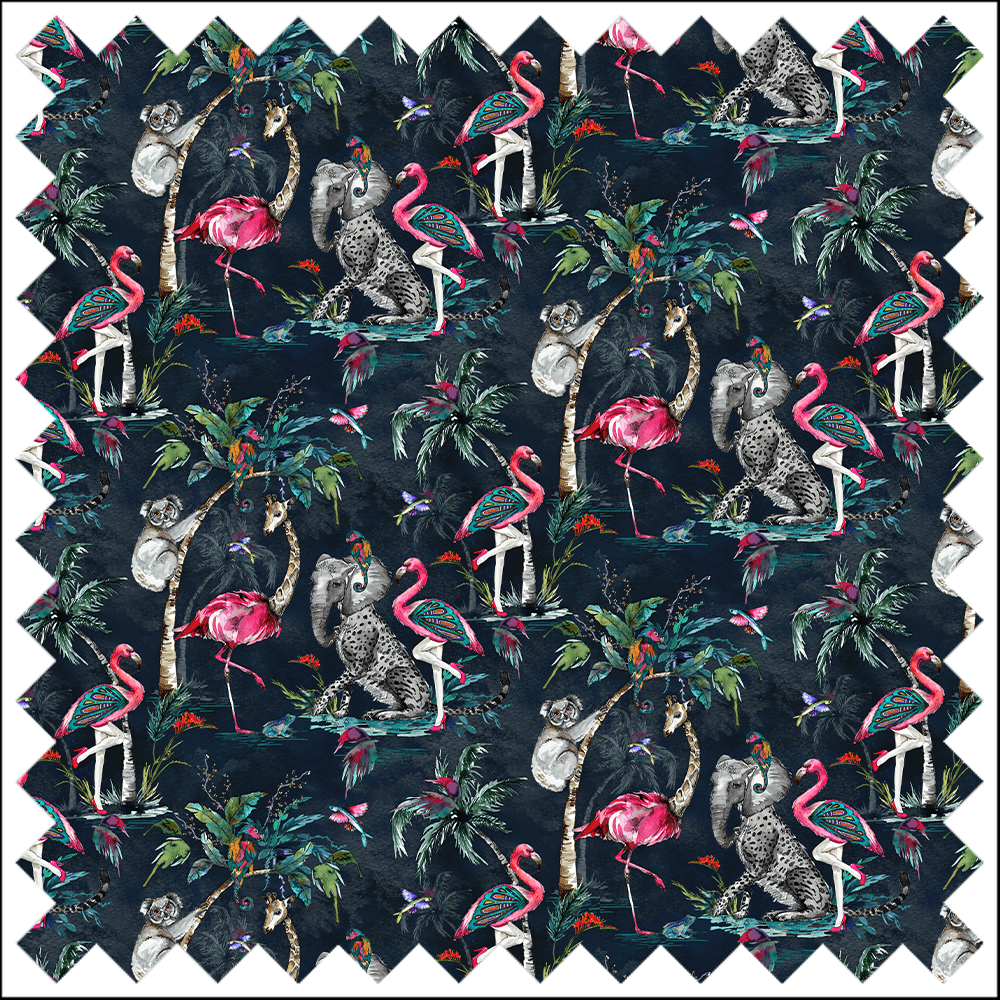 Muck N Brass Fabric Luxury Velvet / Metre ChiMiracle dark blue fabric