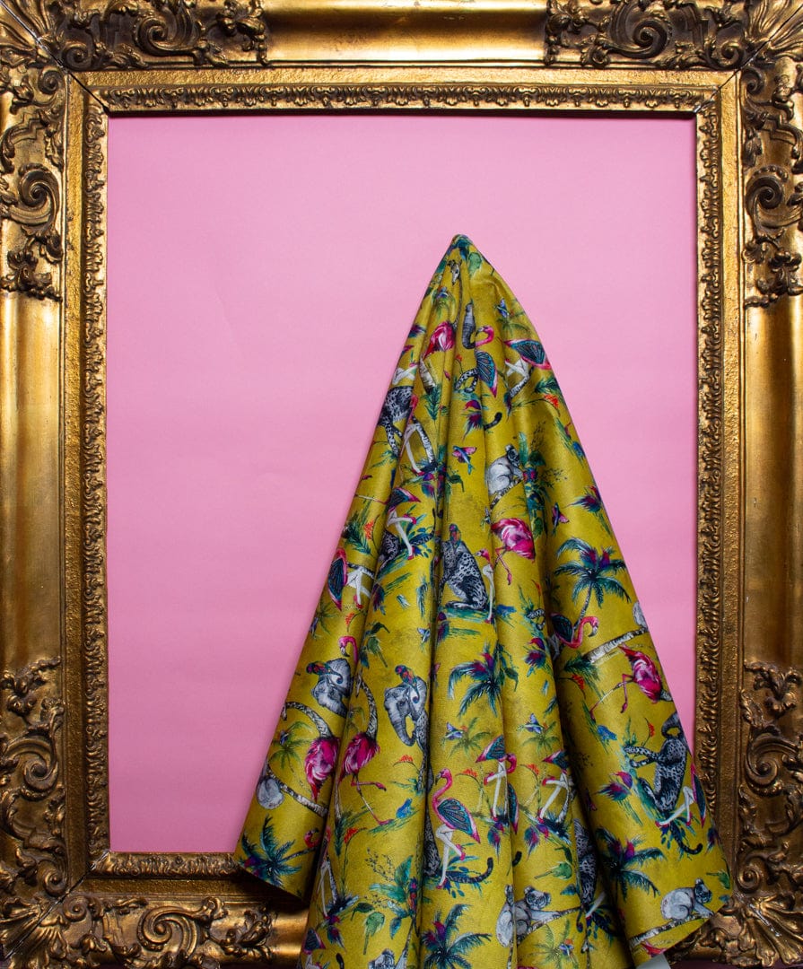 Muck N Brass Fabric Luxury Velvet / Metre Chimiracle mustard fabric