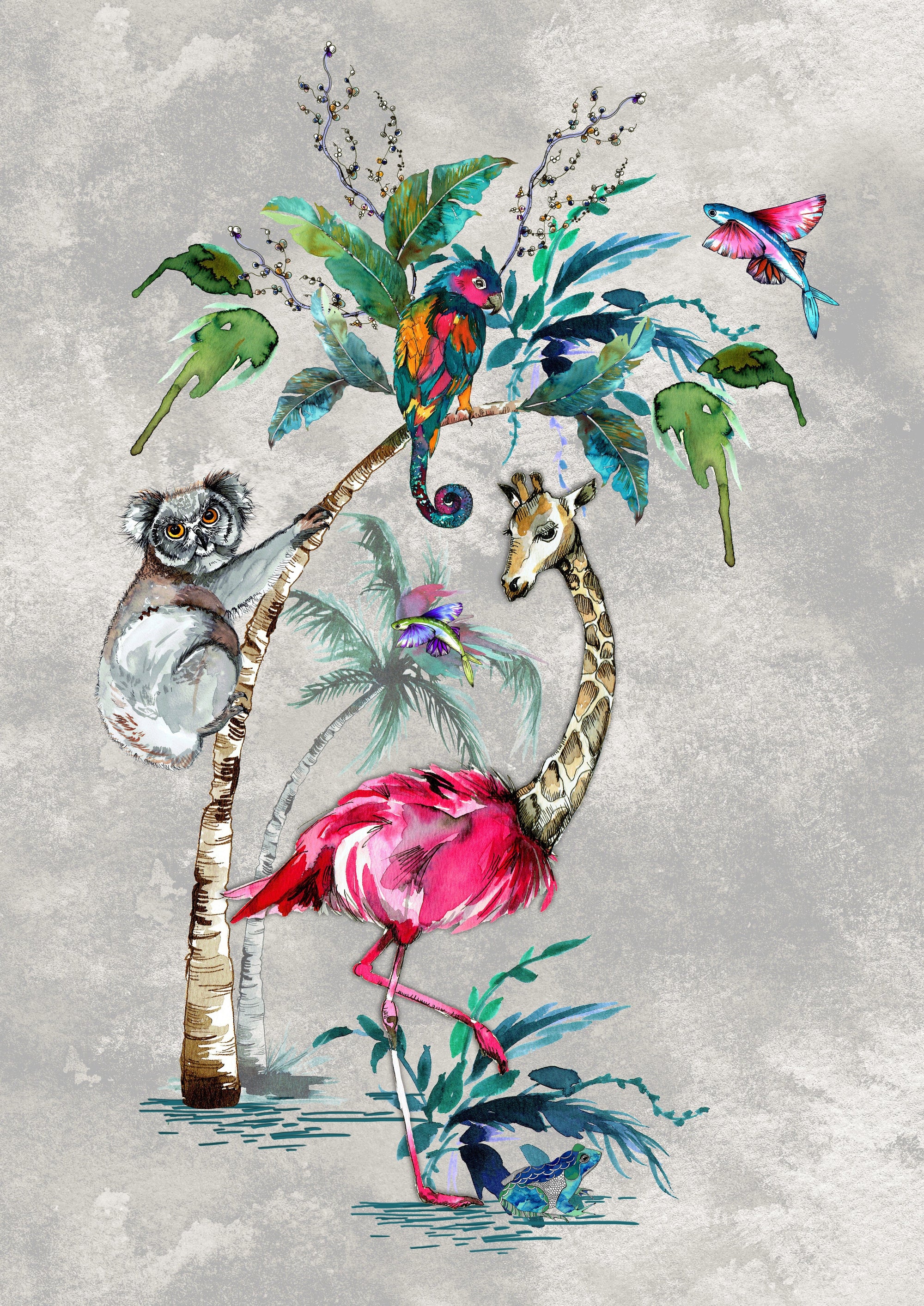 Muck N Brass Posters, Prints, & Visual Artwork Chimiracle grey prints GIRAFFE