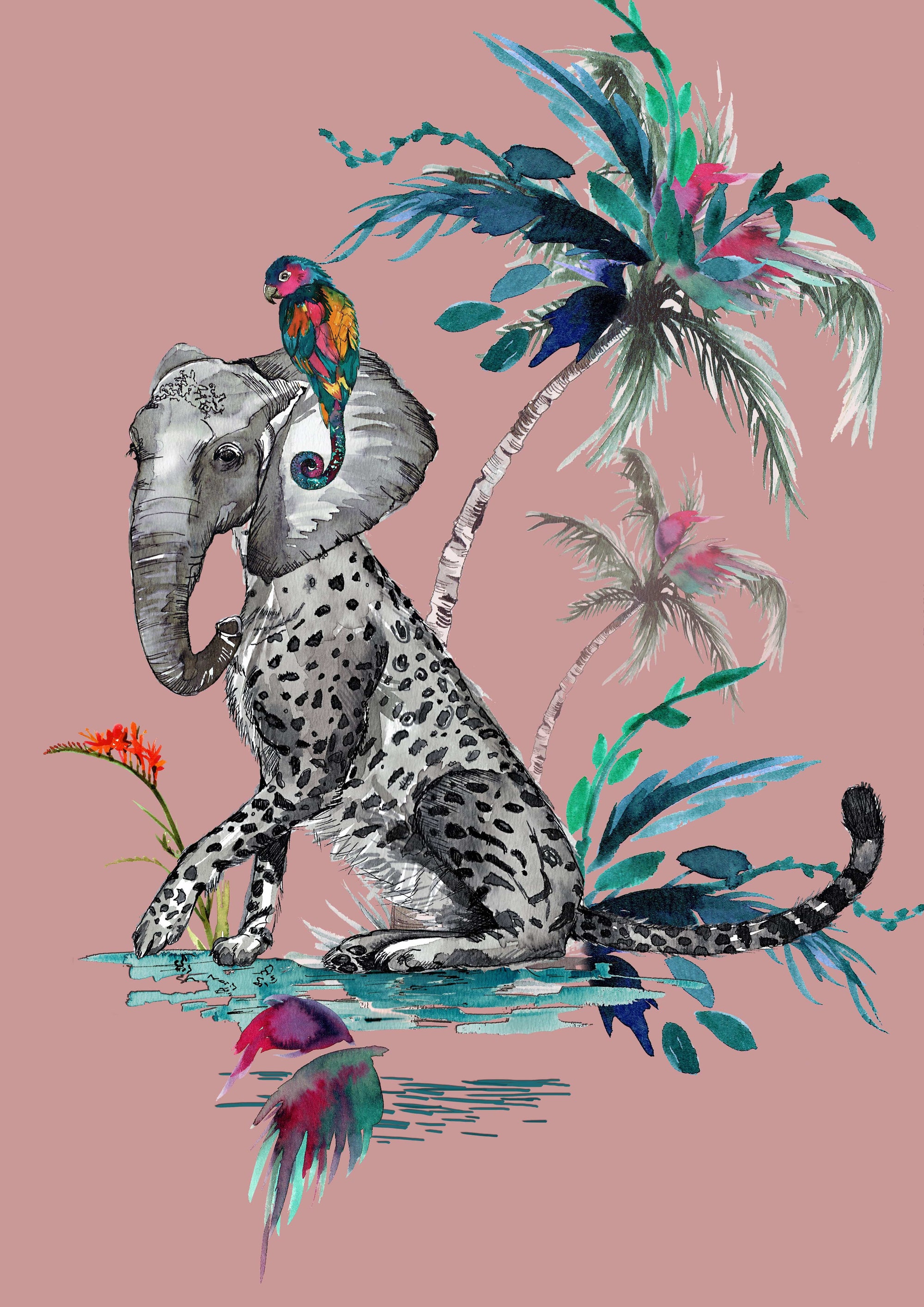Muck N Brass Posters, Prints, & Visual Artwork Chimiracle pink prints ELEPHANT