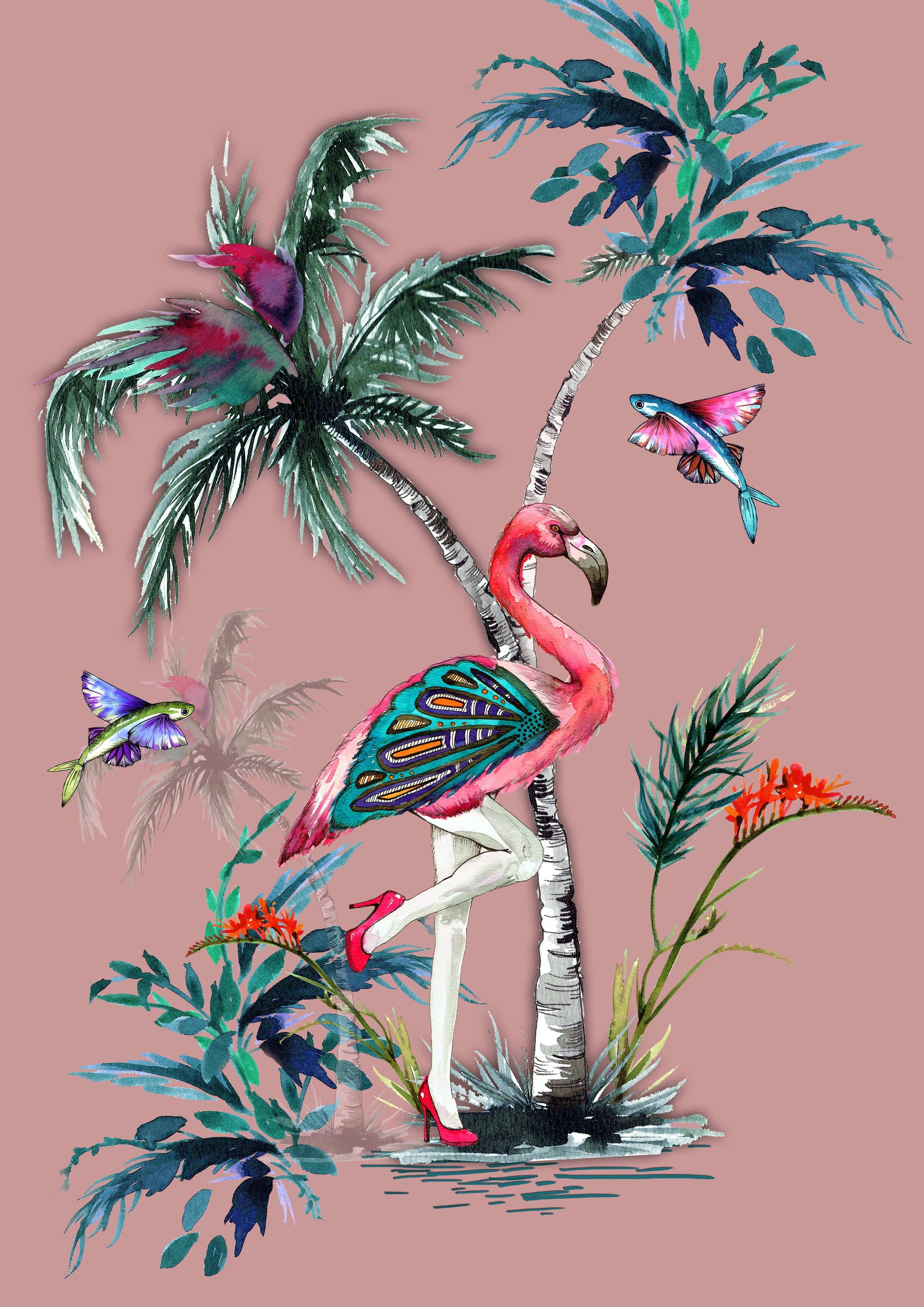 Muck N Brass Posters, Prints, & Visual Artwork Chimiracle pink prints FLAMINGO