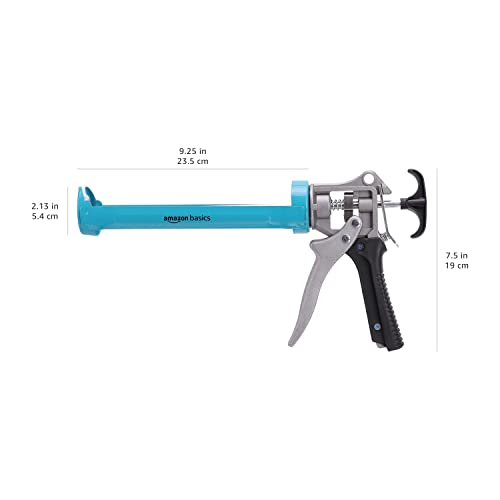 Amazon Basics Amazon Basics Heavy Duty Sealant Caulking Gun - 310 ml - 12:1 Thrust Ratio, Aluminium handle with plastic support grip, Blue/Grey