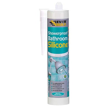Everbuild Everbuild Showerproof Bathroom Silicone Sealant – Permanently Flexible – Anti-Fungal Formula – Quick Curing – Waterproof – Clear – 280ml
