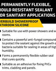 Everbuild Everbuild Showerproof Bathroom Silicone Sealant – Permanently Flexible – Anti-Fungal Formula – Quick Curing – Waterproof – Clear – 280ml