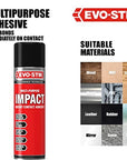 EVO-STIK EVO-STIK Impact Adhesive Spray, Bonds Immediately on Contact, High Shear Strength, Colour: Translucent Amber, Size: 200ml Spray Can