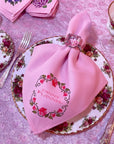 Muck N Brass Cloth Napkins Set of six ADULT ONLY napkins in White or Pink - with napkin rings