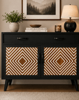 Muck N Brass Furniture Muck N Brass – Upcycled Mid-Century Sideboard | Large Bedside Cabinet | Geometric Door Design