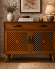 Muck N Brass Furniture Muck N Brass – Upcycled Mid-Century Sideboard | Large Bedside Cabinet | Geometric Door Design