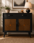 Muck N Brass Furniture Muck N Brass – Upcycled Mid-Century Sideboard | Large Bedside Cabinet | Geometric Door Design