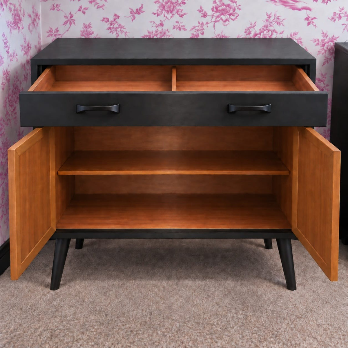 Muck N Brass Furniture Muck N Brass – Upcycled Mid-Century Sideboard | Large Bedside Cabinet | Geometric Door Design