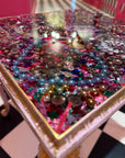 Muck N Brass Furniture Small encapsulated jewellery resin sidetable/occasional table