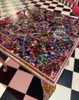 Muck N Brass Furniture Small encapsulated jewellery resin sidetable/occasional table