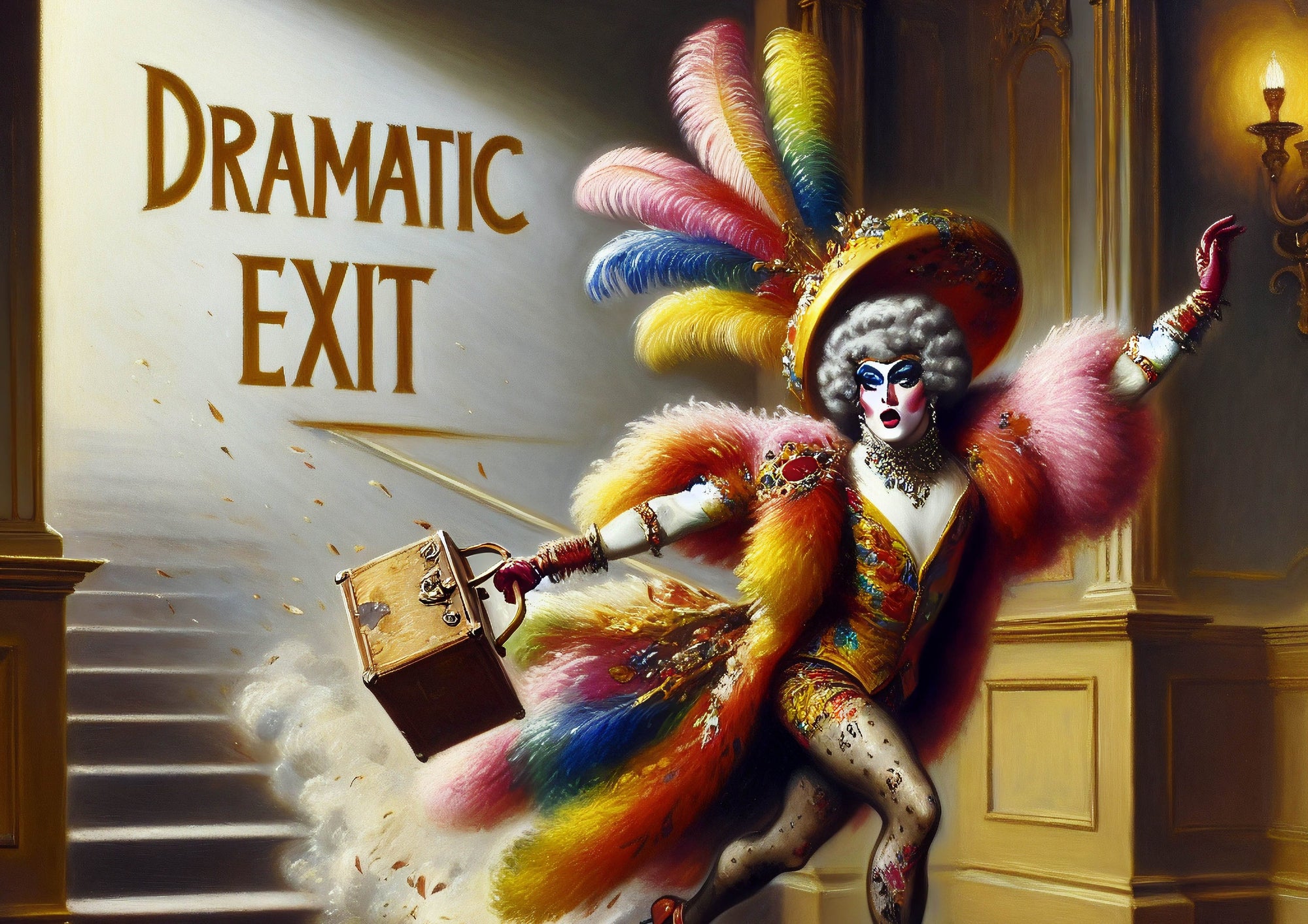 Muck N Brass Posters, Prints, &amp; Visual Artwork A4 The Dramatic Exit Print