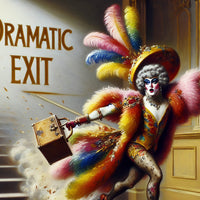 Muck N Brass Posters, Prints, & Visual Artwork A4 The Dramatic Exit Print