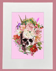 Muck N Brass Posters, Prints, & Visual Artwork A5 Mounted Muck N Brass Skull Print Pink