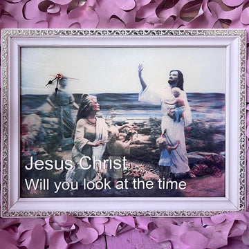 Muck N Brass Posters, Prints, & Visual Artwork Jesus Christ will you look at the time Wall Clock