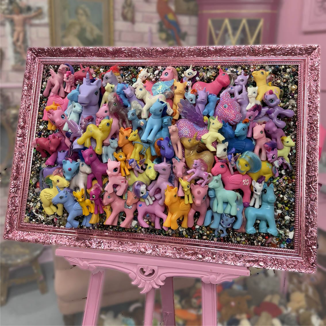 Muck N Brass Posters, Prints, & Visual Artwork Toys R Art My Little Phoney in a Pink Frame