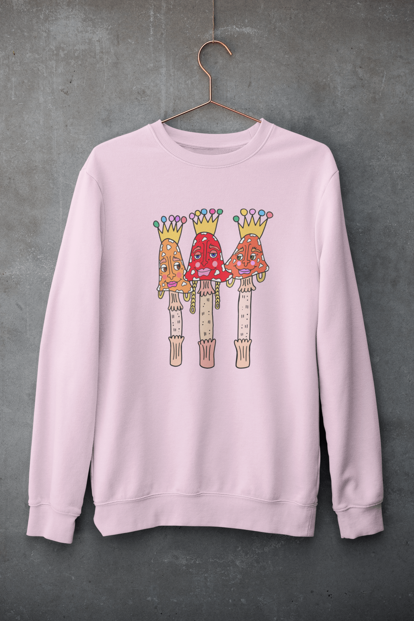 Muck N Brass Shirts &amp; Tops Pink / Small Muck N Brass X Ellamae Statham 3 Wise Shrooms Sweatshirt