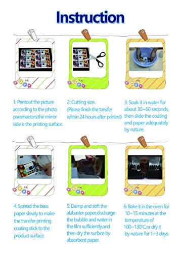 Rolurious 【Pack of 20】A4 Size Laser Water Slide Decal Paper Sheets Transparent Clear DIY for Laser Printer