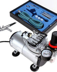 TIMBERTECH Timbertech Airbrush Kit with Air Compressor ABPST05 With Powerful Airflow and High Working Pressure for Hobbies Crafts Nail Art Temporary Tattoos Cake Decorating Cosmetics Auto-Motorcycle Graphics and so on