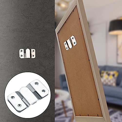 YiPHomn 10 Pcs Flush Concealed Mount Brackets, Interlocking Photo Frame Hanging Buckles Hooks, Heavy Duty Pictures Headboard Furniture Connector Hangers Hooks for Walls, Mirrors, Photo Frame, Headboard