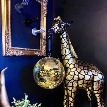 Muck N Brass Lamps Black & Gold Disco Giraffe
