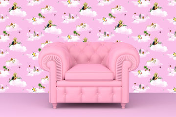 Muck N Brass Wallpaper Mary’s clock luxury wallpaper pink